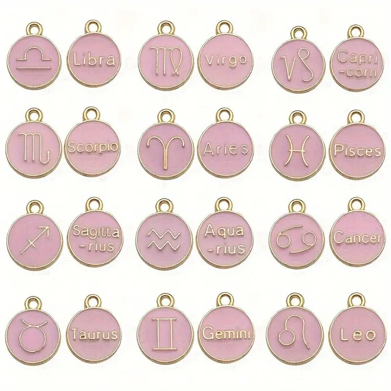 Round Gold Zodiac Signs