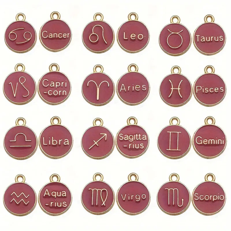 Round Gold Zodiac Signs