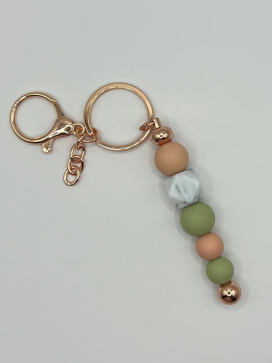 Rose Gold Beaded Keyring