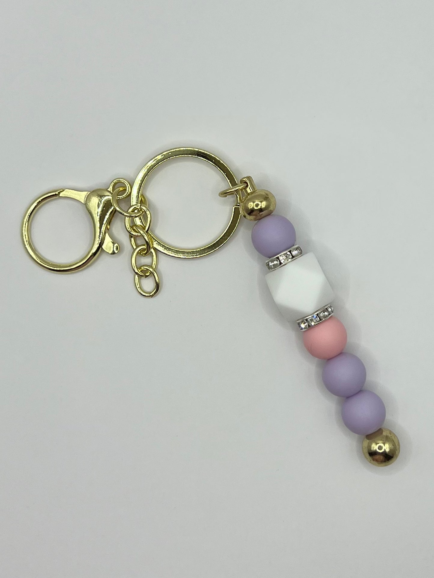 Gold Sparkly Beaded Keyring