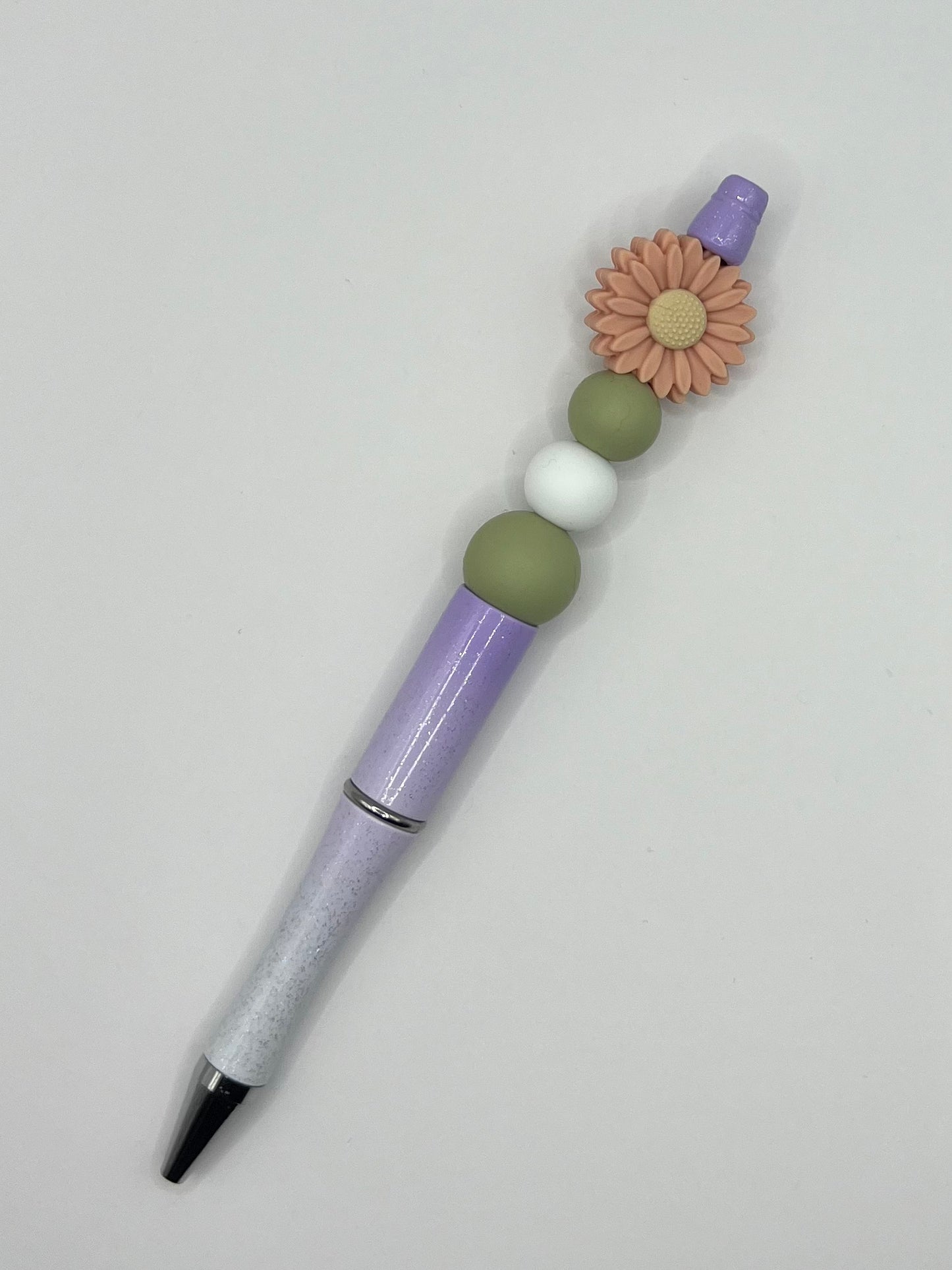 Purple Sparkly Beaded Sunflower Pen