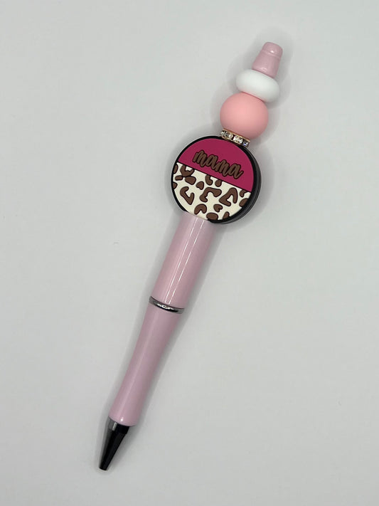 Mama Pink Sparkly Beaded Pen