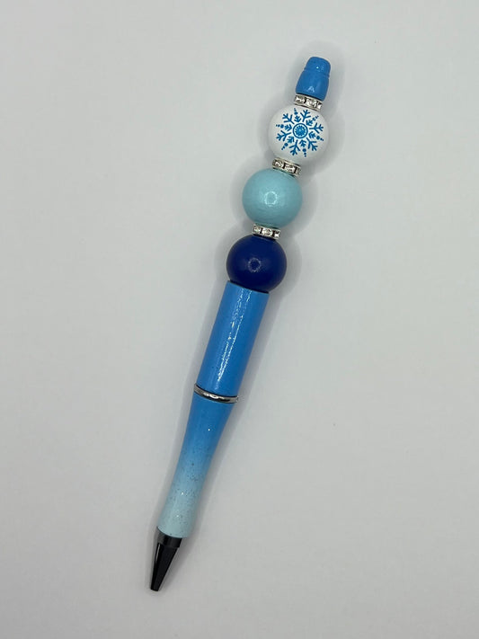 Frozen Inspired Sparkly Wood Beaded Pen