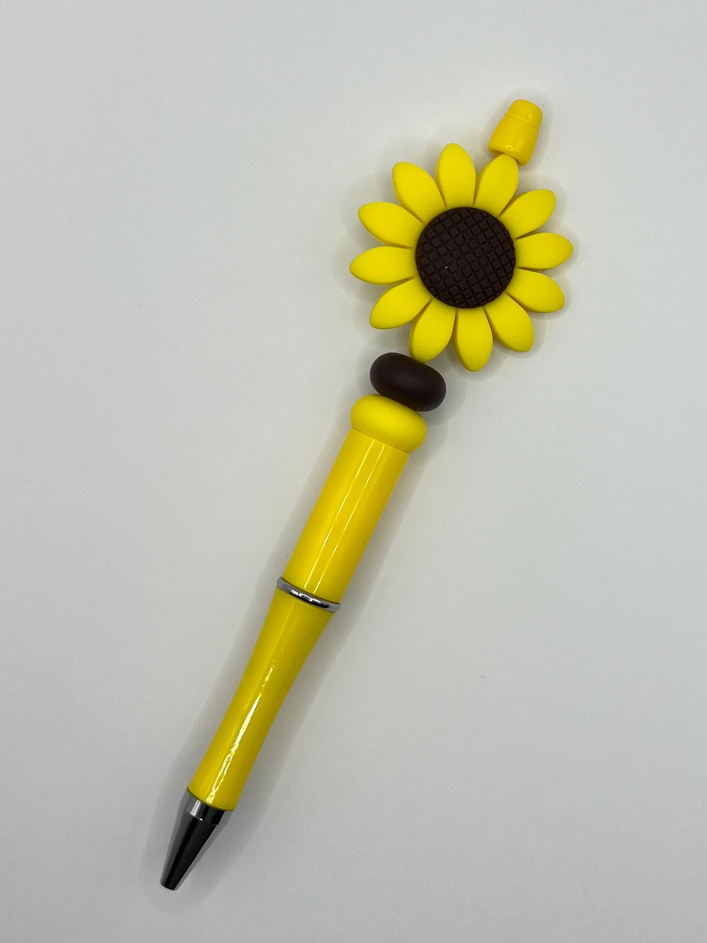 Large Yellow Sunflower Beaded Yellow Pen