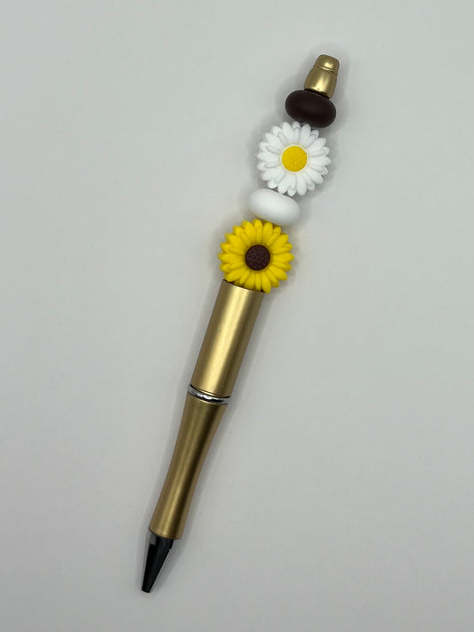 Sunflower Bronze Beaded Pen