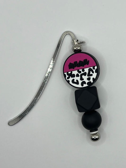 Mama Sliver Black Beaded Bookmark