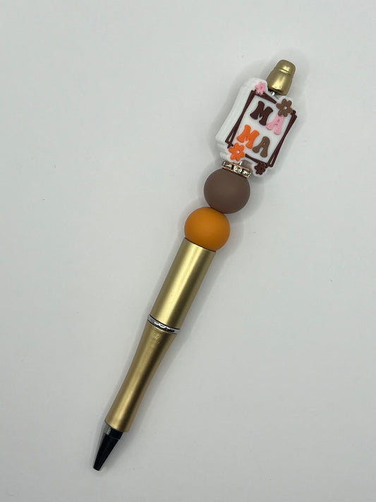 Mama Bronze Beaded Pen