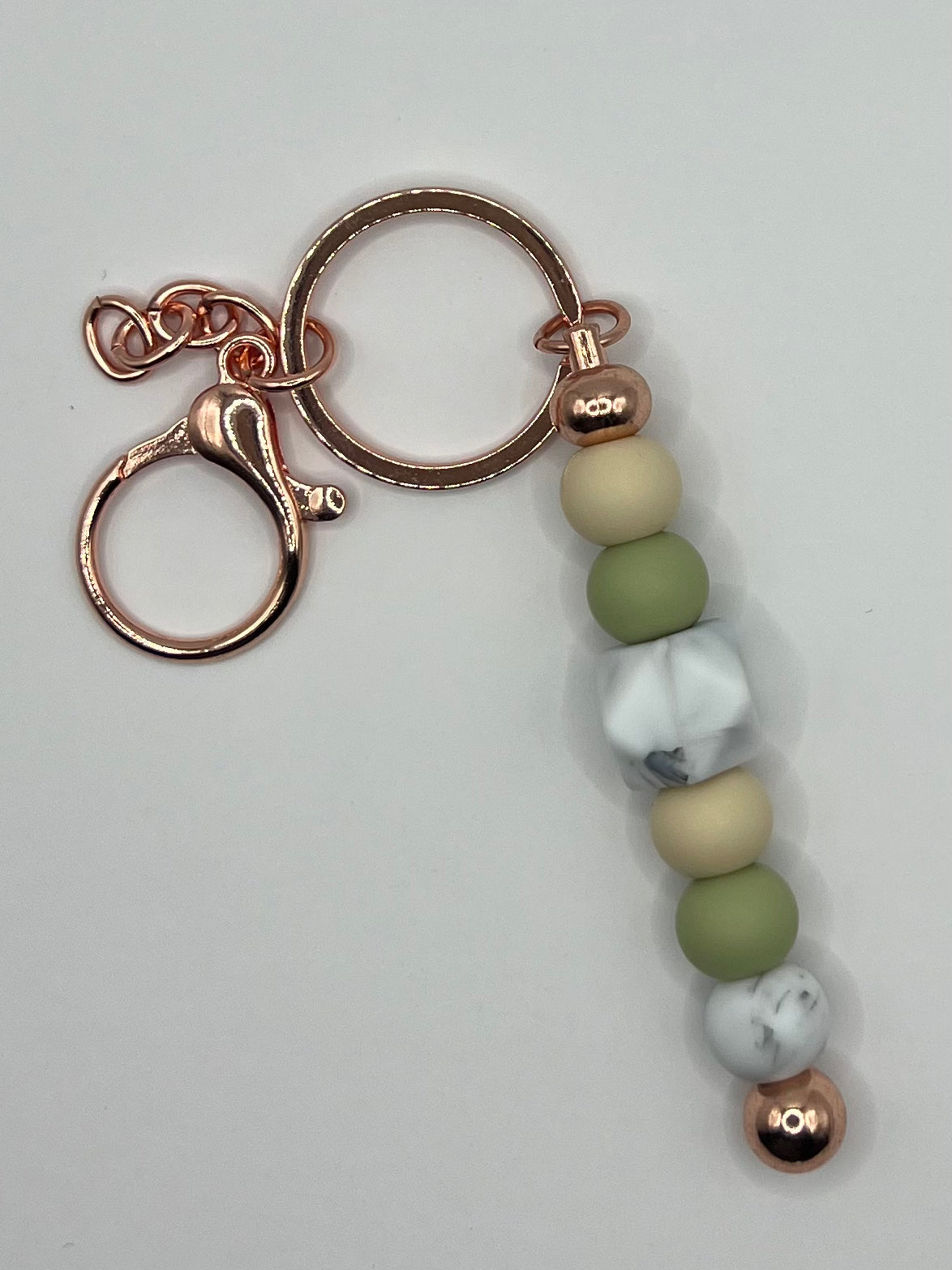 Rose Gold Earthy Beaded Keyring