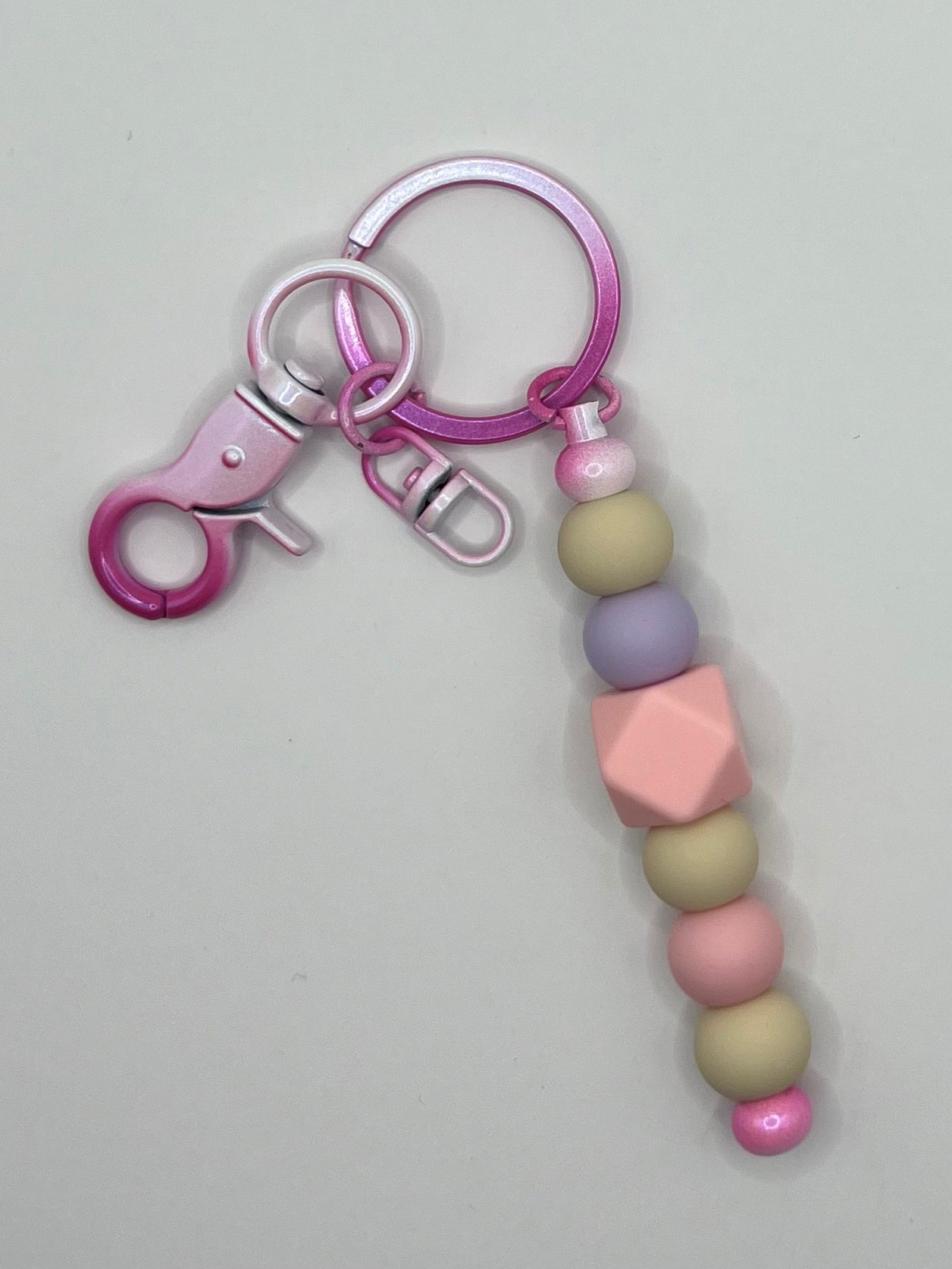 Earthy Pink Beaded Keyring