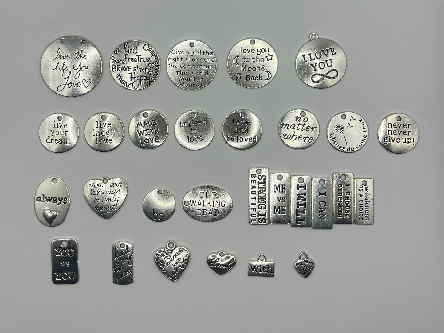 Mixed Silver Inspirational Charms