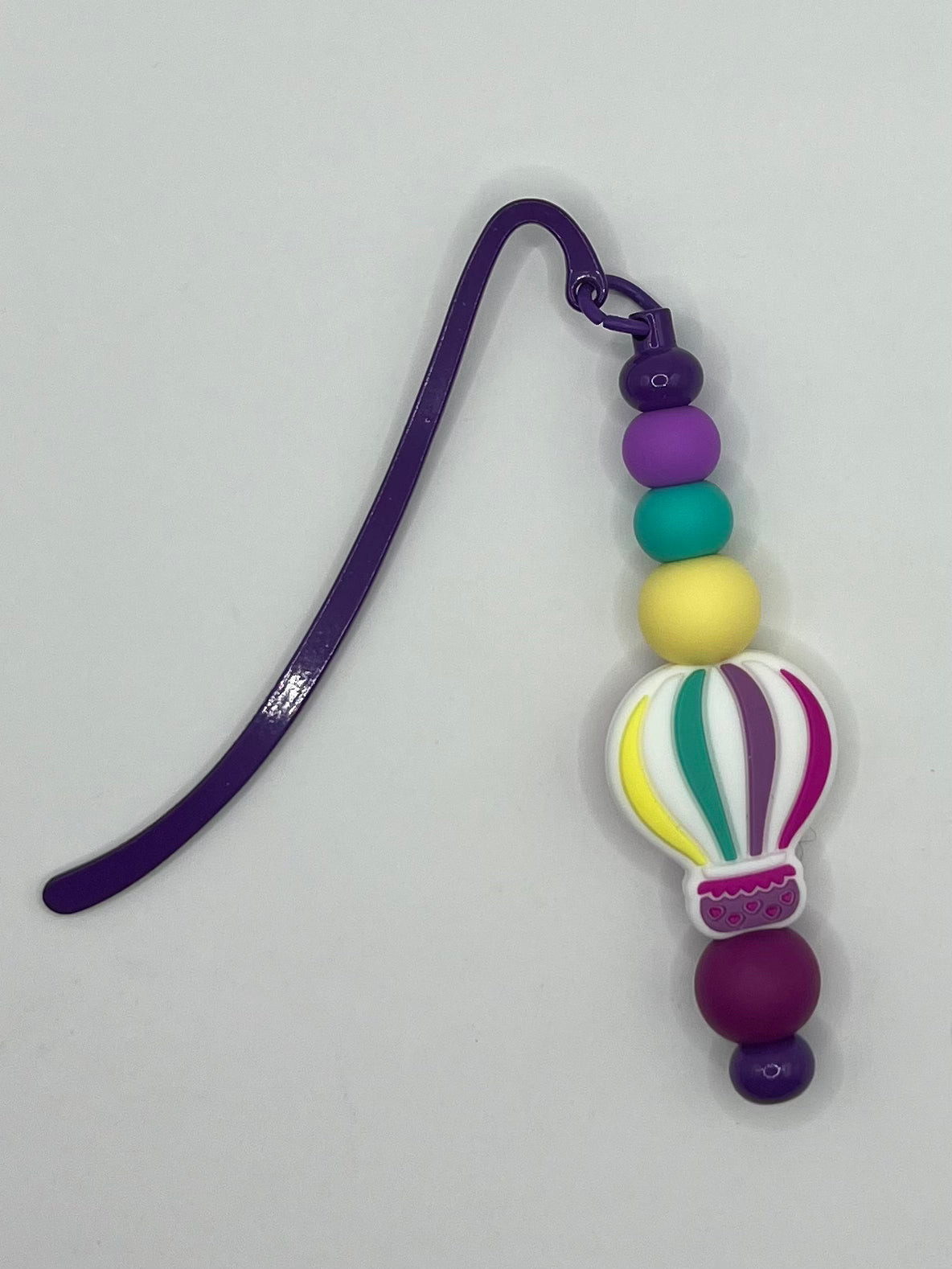 Hot Air Balloon Beaded Purple Bookmark