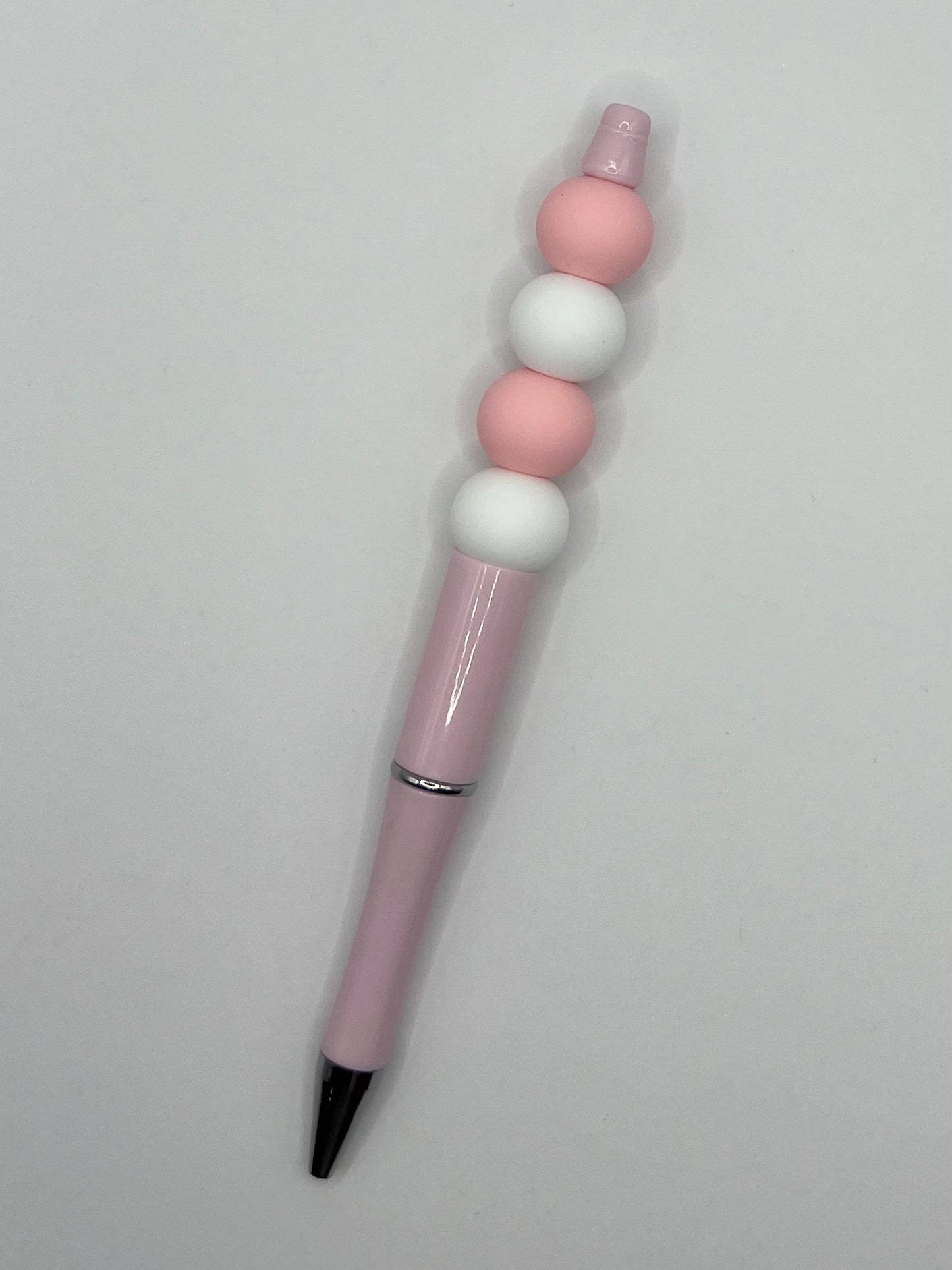 Pink and White Beaded Pink Pen