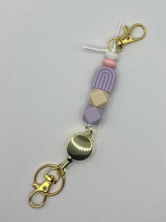 Beaded Retractable Keyring